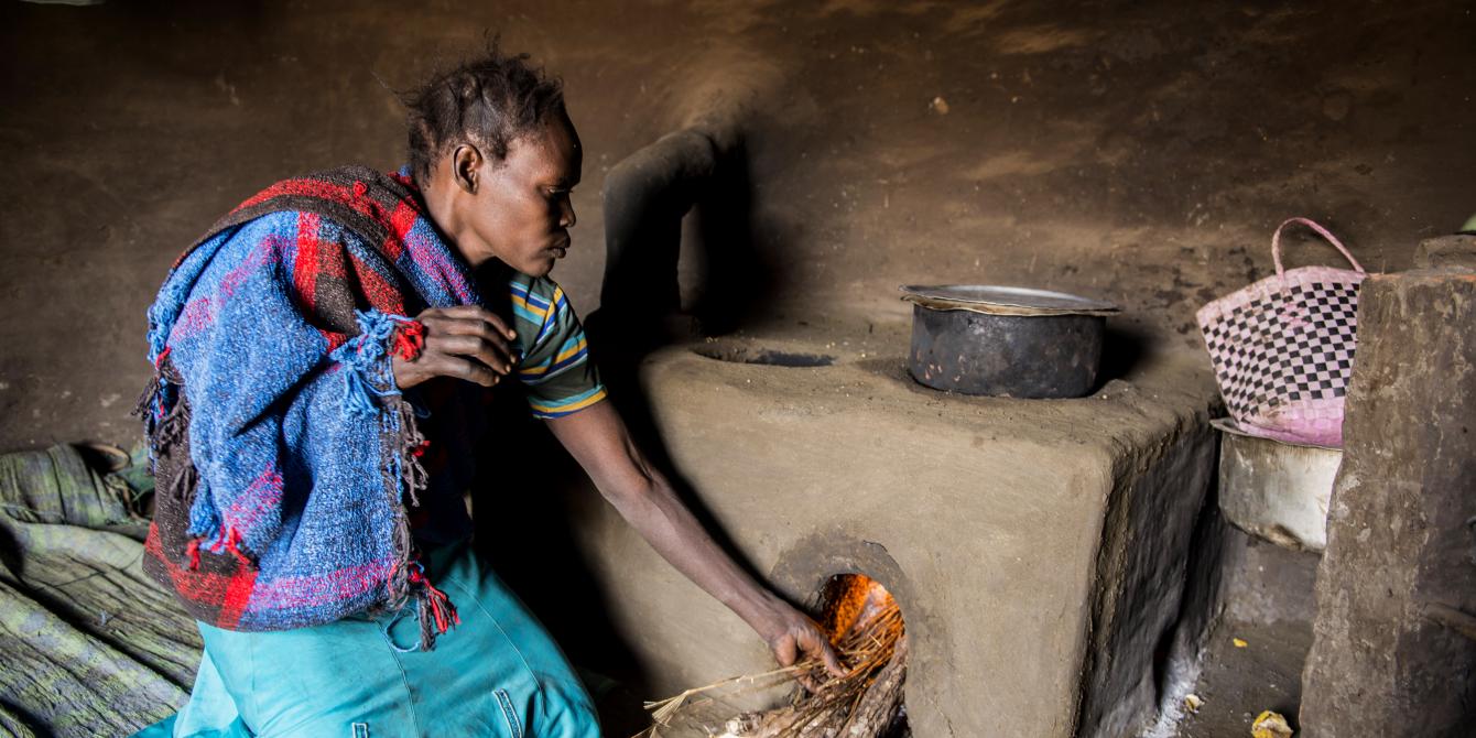 Angeyo Betty prepares meals despite being sick